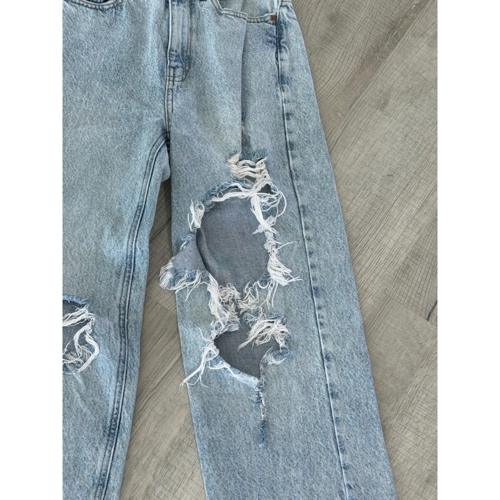 PacSun Womens Light Wash Distressed Boyfriend Jeans High Waisted Size 24 - Picture 5 of 10